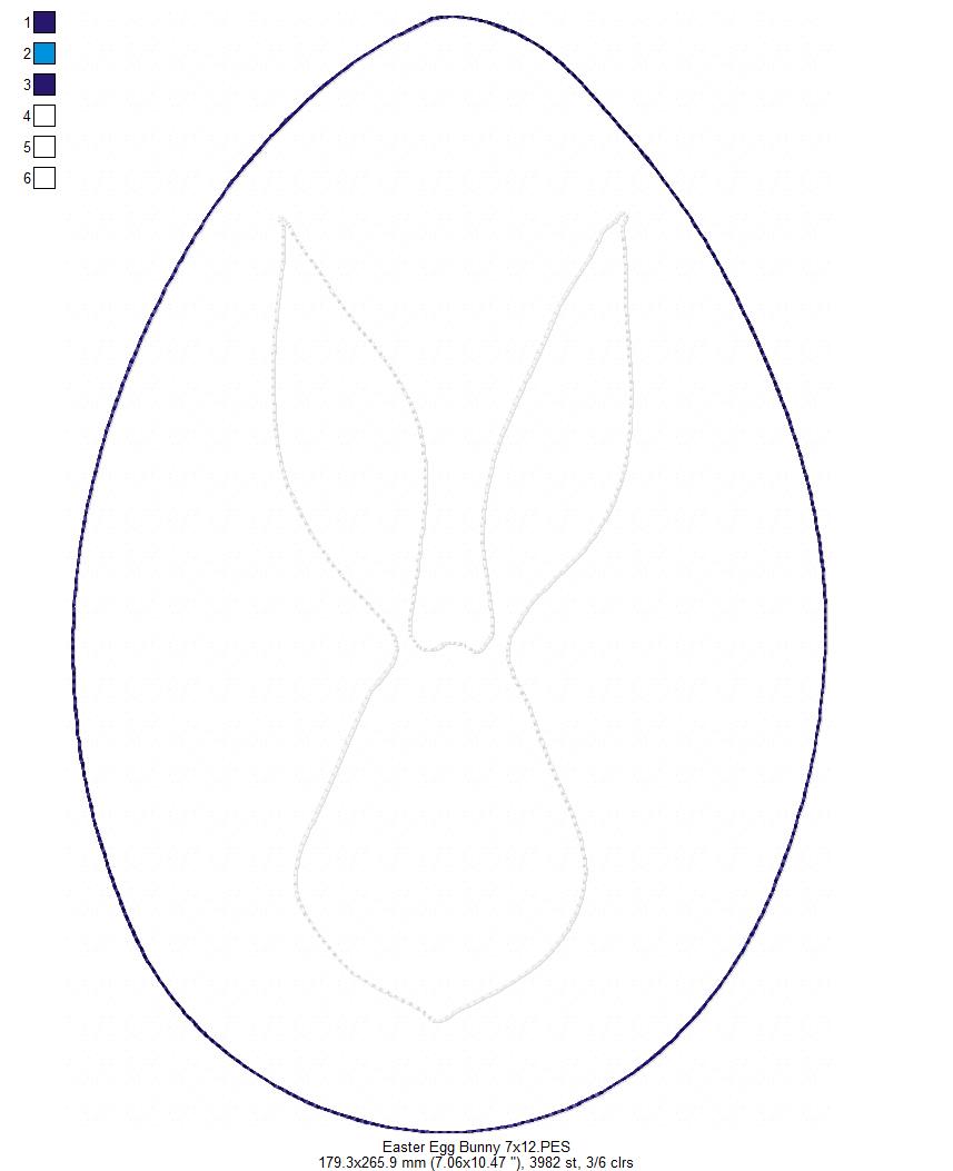 Easter Egg and Bunny - Raggy Applique