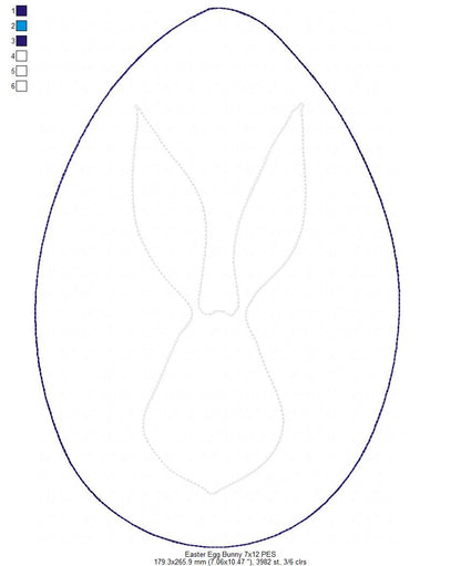 Easter Egg and Bunny - Raggy Applique