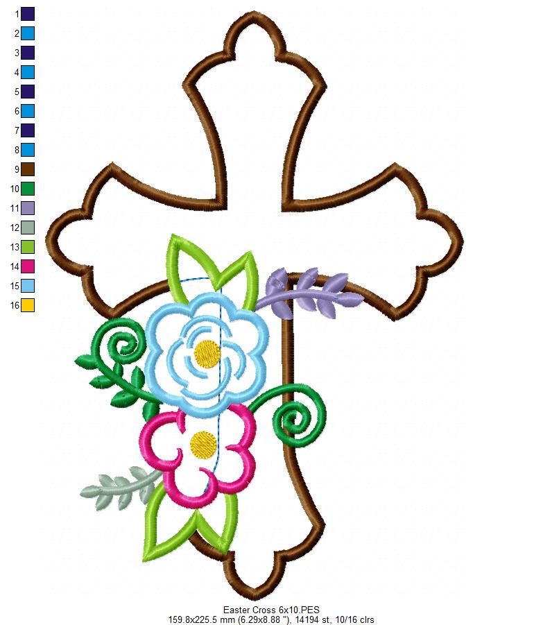 Easter Cross - Applique