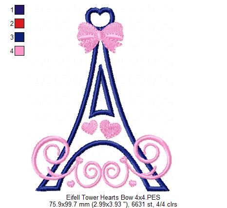 Eiffel Tower - Applique Embroidery
