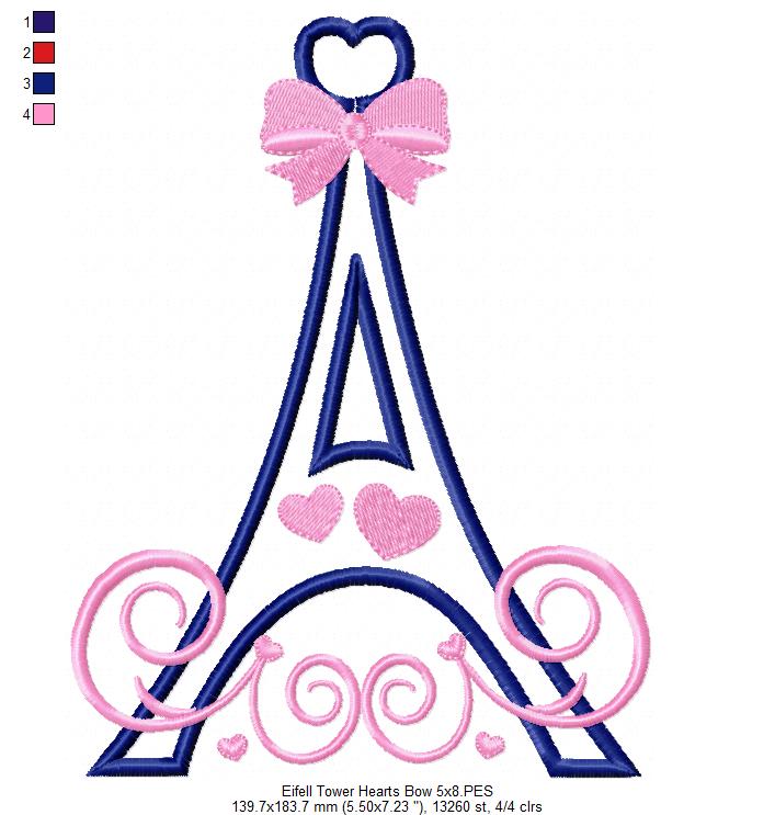 Eiffel Tower - Applique Embroidery