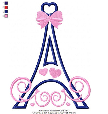 Eiffel Tower - Applique Embroidery