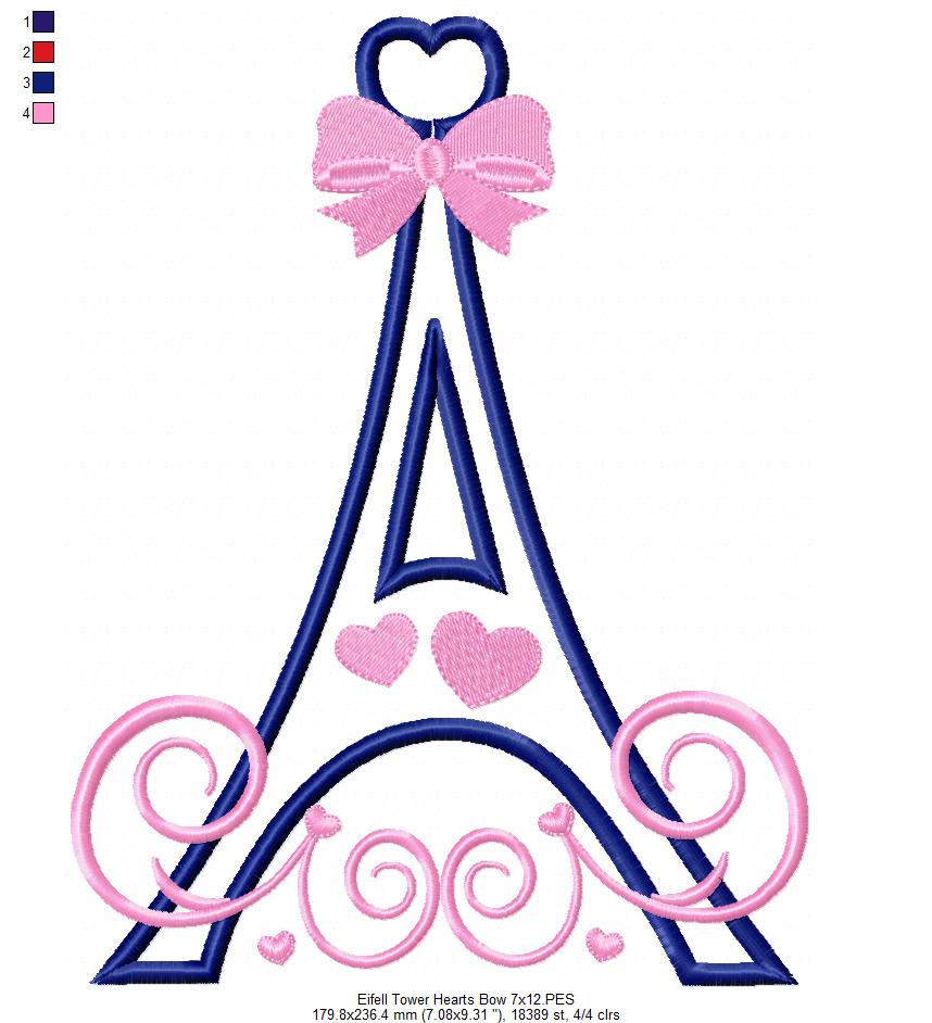 Eiffel Tower - Applique Embroidery