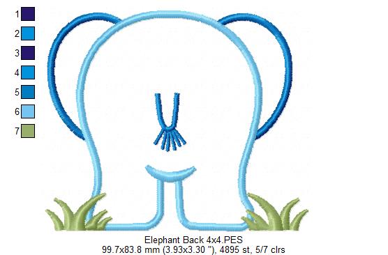 Elephant Boy Front and Back - Applique