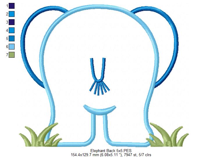 Elephant Boy Front and Back - Applique