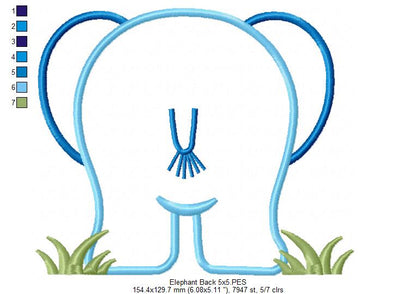 Elephant Boy Front and Back - Applique