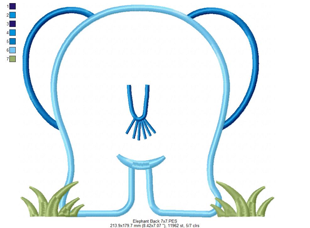 Elephant Boy Front and Back - Applique