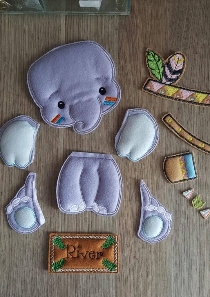 Elephant Boho Ornament - ITH Project - Machine Embroidery Design
