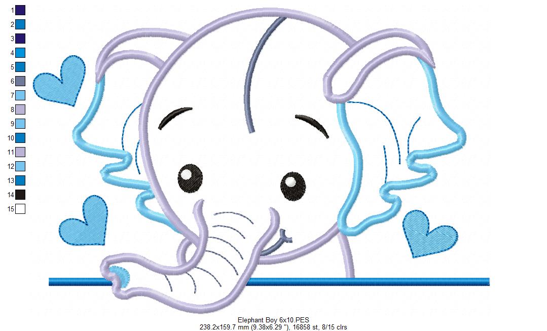 Elephant Boy - Applique