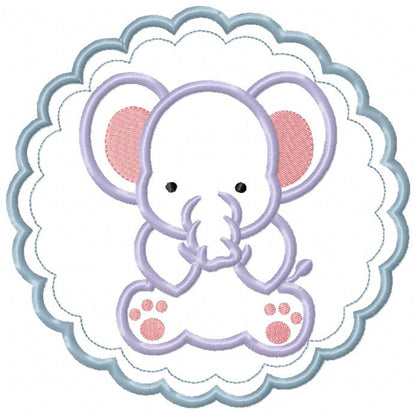 Elephant Boy and Frame - Applique