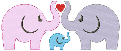 Elephant Family - Fill Stitch