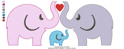 Elephant Family - Fill Stitch
