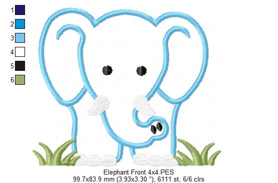 Elephant Boy Front and Back - Applique