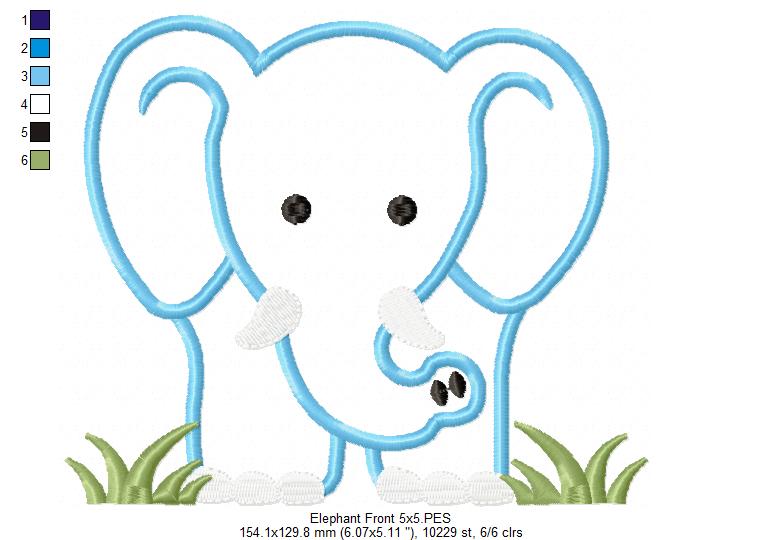 Elephant Boy Front and Back - Applique