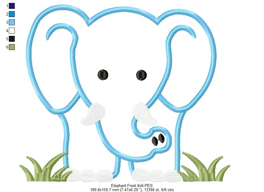 Elephant Boy Front and Back - Applique