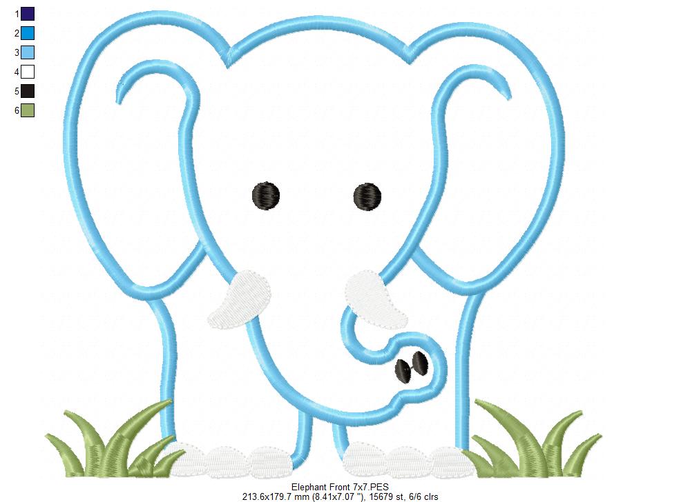 Elephant Boy Front and Back - Applique