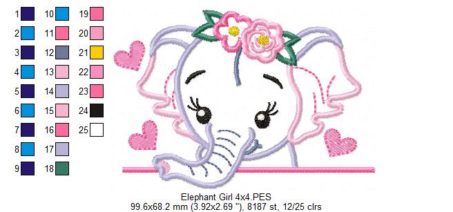Elephant Girl - Applique