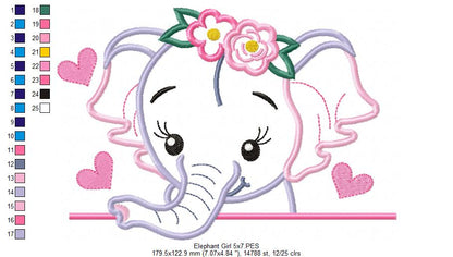 Elephant Boy and Girl - Set of 2 designs - Applique