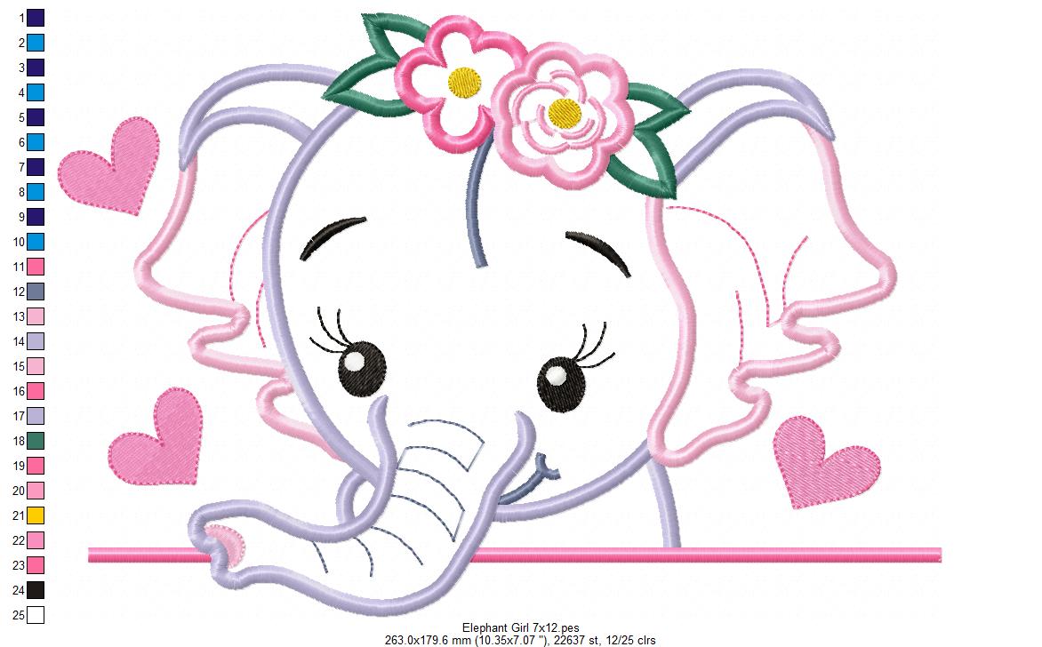 Elephant Girl - Applique