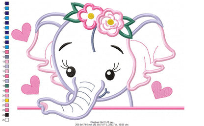 Elephant Girl - Applique