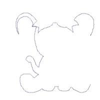Elephant Girl Holding a Flower - Applique - Machine Embroidery Design