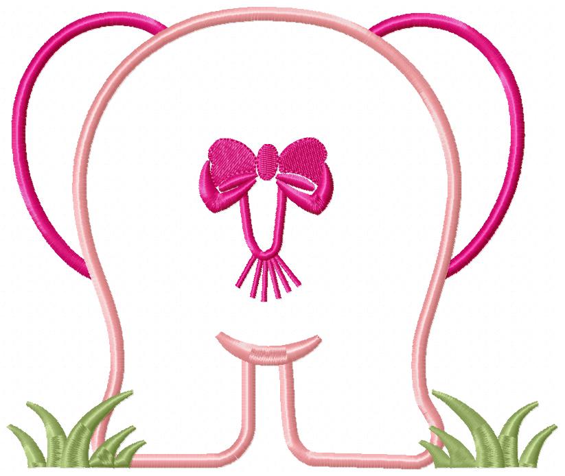 Elephant Girl Front and Back - Applique
