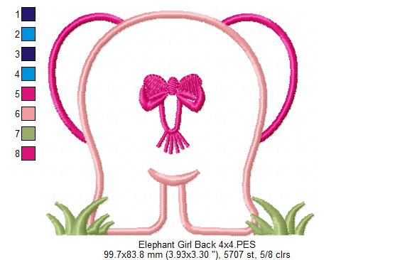 Elephant Girl Front and Back - Applique