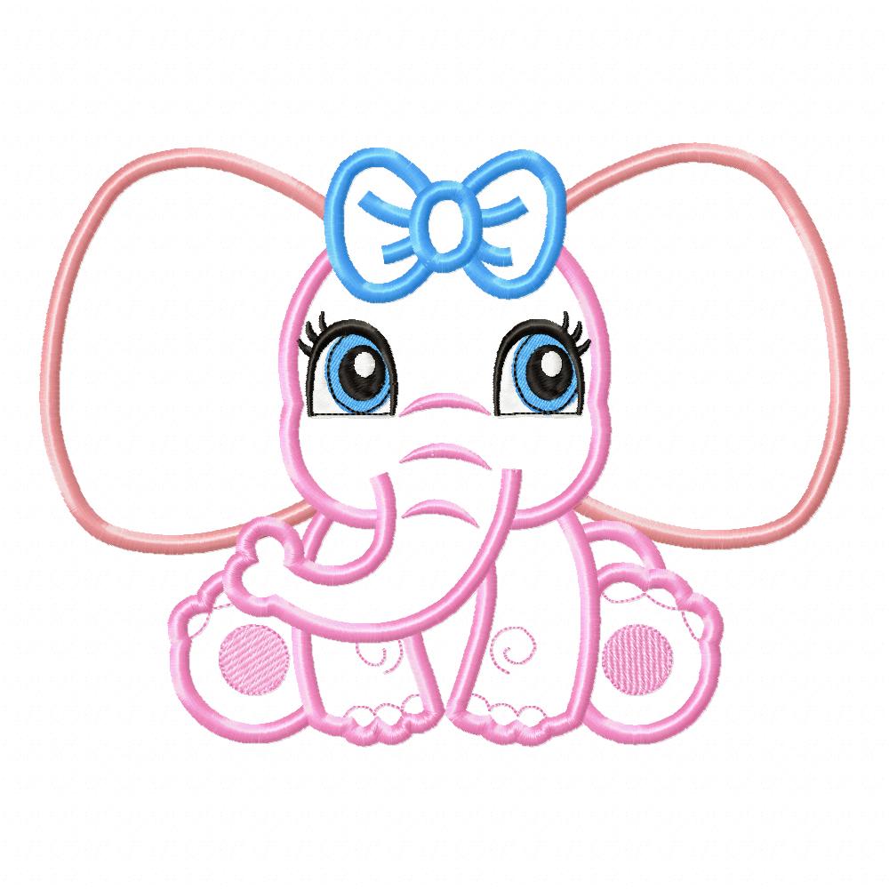 Elephant Girl Big Ears - Applique