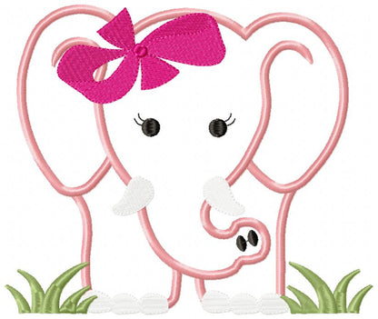 Elephant Girl Front and Back - Applique