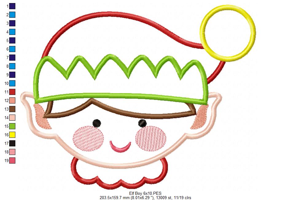 Elf Boy and Girl - Applique - Set of 2 designs