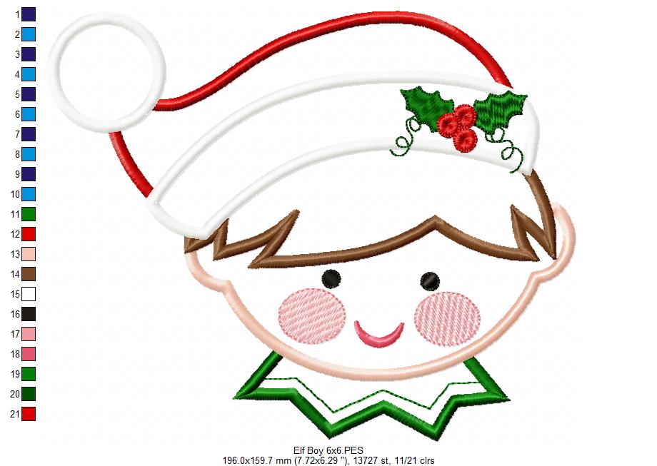 Elf Boy - Applique - Machine Embroidery Design