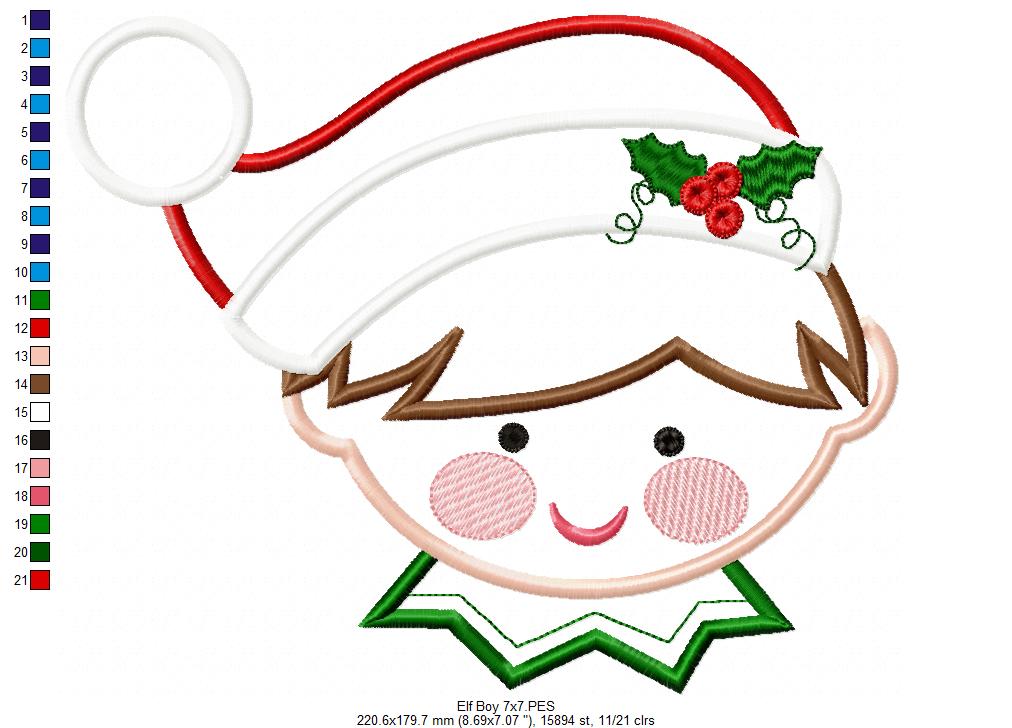 Elf Boy - Applique - Machine Embroidery Design