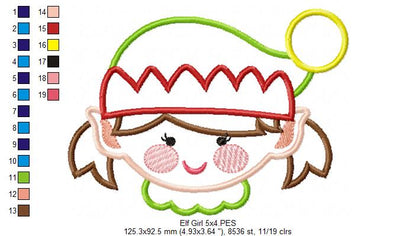 Elf Girl - Applique - Machine Embroidery Design