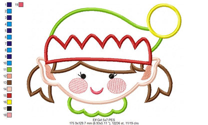 Elf Girl - Applique - Machine Embroidery Design