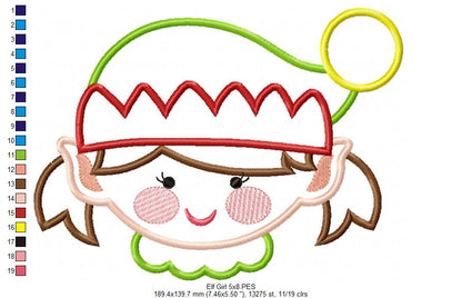 Elf Girl - Applique - Machine Embroidery Design