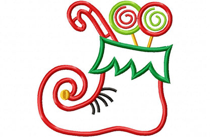 Christmas Candy Bag Elf Shoe - Applique
