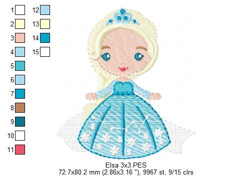 Princess Elsa - Fill Stitch Machine Embroidery Design