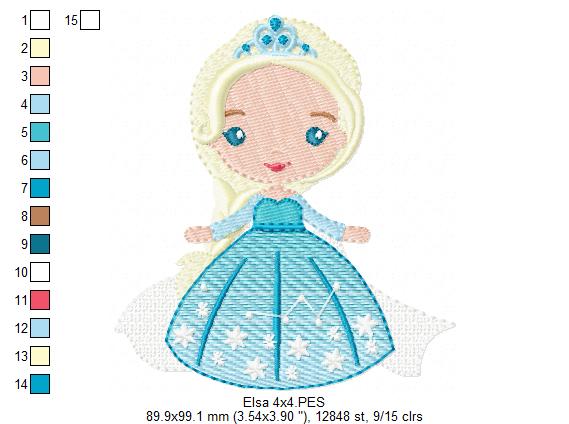 Princess Elsa - Fill Stitch Machine Embroidery Design