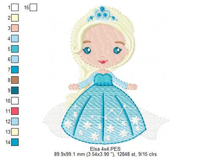 Princess Elsa - Fill Stitch Machine Embroidery Design