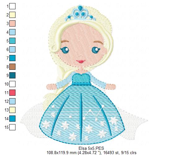 Princess Elsa - Fill Stitch Machine Embroidery Design