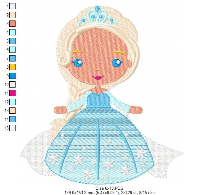 Princess Elsa - Fill Stitch Machine Embroidery Design