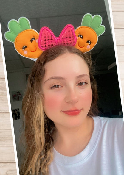 Happy Carrots Headband - ITH Project - Machine Embroidery Design
