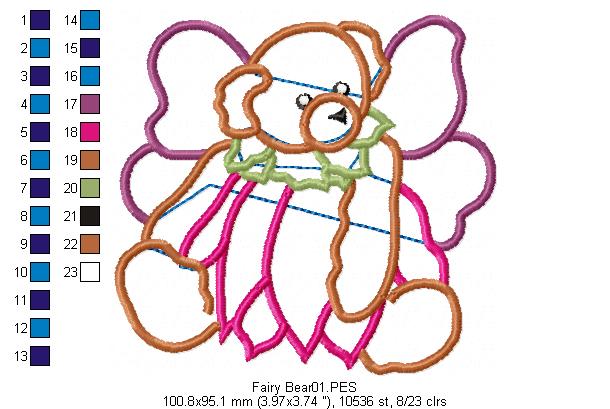 Fairy Bear  - Applique