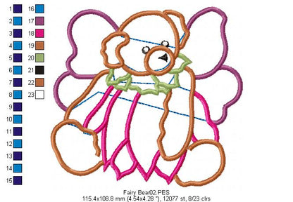Fairy Bear  - Applique