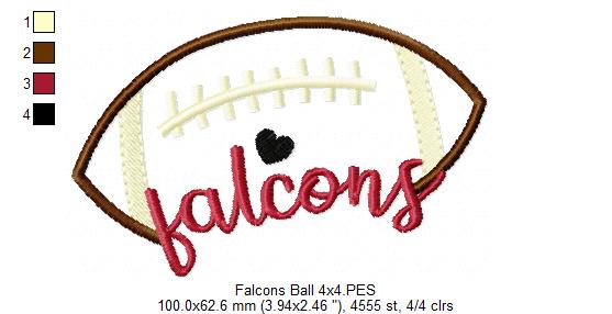 Football Falcons Ball - Fill Stitch