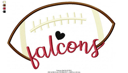 Football Falcons Ball - Fill Stitch