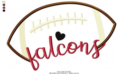 Football Falcons Ball - Fill Stitch