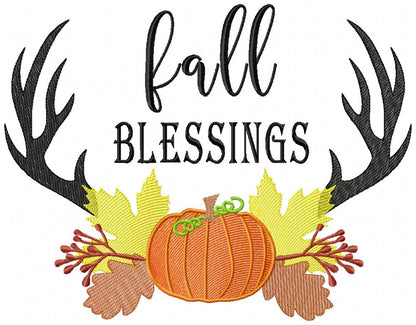 Fall Blessings - Sketch Stitch - Machine Embroidery Design
