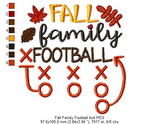 Fall Family Football - Fill Stitch