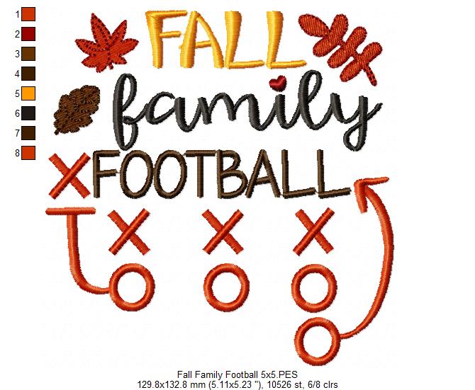 Fall Family Football - Fill Stitch
